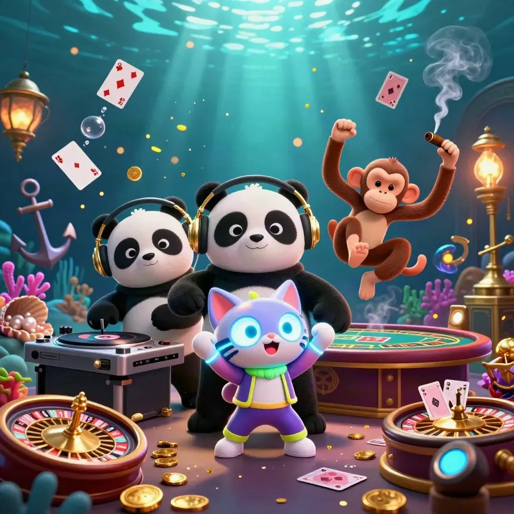 Panda DJ, monyet breakdance, dan kucing glow-stick di bawah laut penuh harta